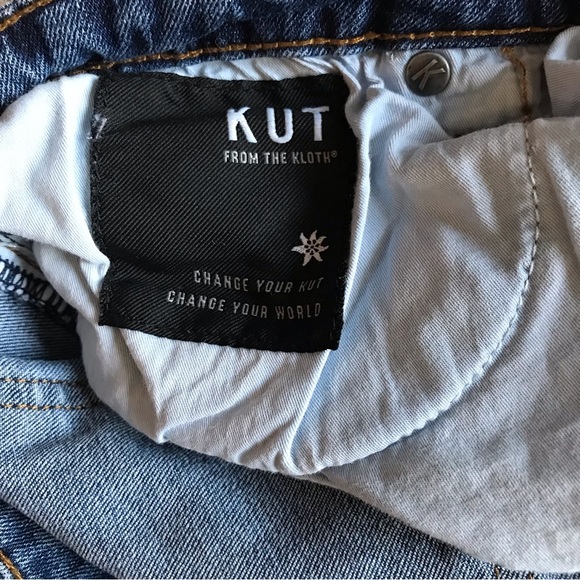 Kut from the Kloth Medium Wash Distressed Embroidered Straight Leg Jeans - Picture 5 of 11